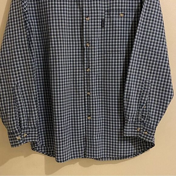 Columbia Sportswear Co. Button Down Long Sleeve Pocket Men’s XL Gray Blue Check - Picture 3 of 10